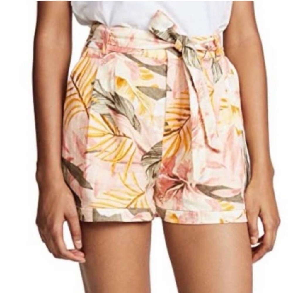 Joie Jaklynn Tropical Linen Tie Waist Shorts NWT Size 4